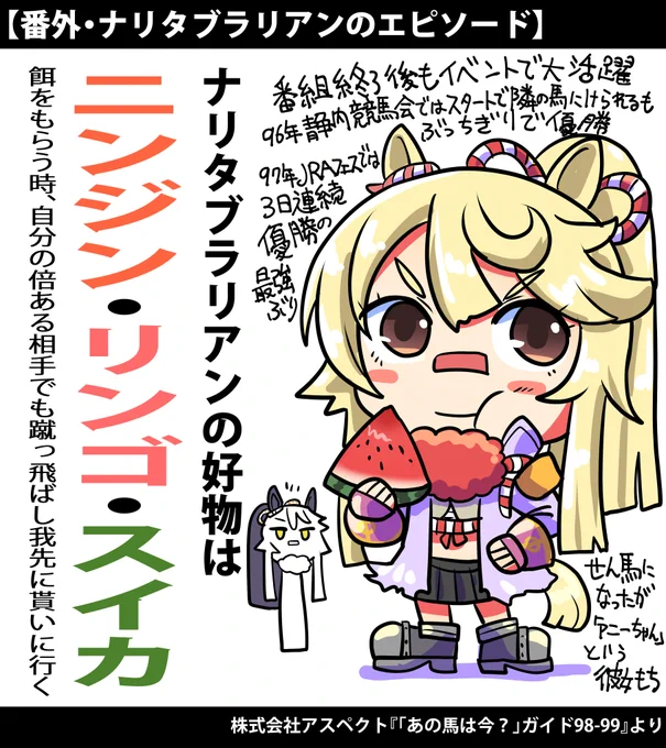 番外編として
ナリタブラリアンを好物シリーズに追加しました。 