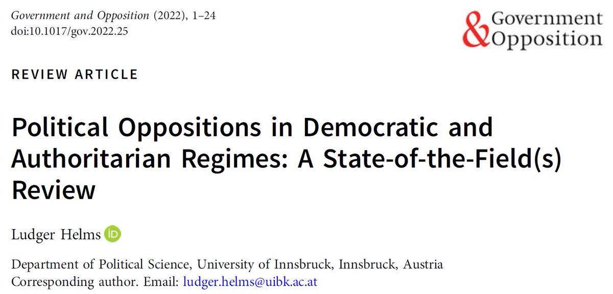 Henrik Bech Seeberg (@henrikseeberg) on Twitter photo Super cool article by Ledger Helms on opposition parties. We need to bring the amazing opposition scholars** cited in the review together to get the🚀off the ground - this review is a first step. ** @ortutt <a href="/wegmann_s/">Simone Wegmann</a> <a href="/garritzmannj/">Julian Garritzmann</a> @EBorghetto <a href="/EggerDC/">Andrew Egger</a> @tomlouwerse <a href="/shane_martin/">Zando038</a> Super cool article by Ledger Helms on opposition parties. We need to bring the amazing opposition scholars** cited in the review together to get the🚀off the ground - this review is a first step. ** @ortutt <a href="/wegmann_s/">Simone Wegmann</a> <a href="/garritzmannj/">Julian Garritzmann</a> @EBorghetto <a href="/EggerDC/">Andrew Egger</a> @tomlouwerse <a href="/shane_martin/">Zando038</a>