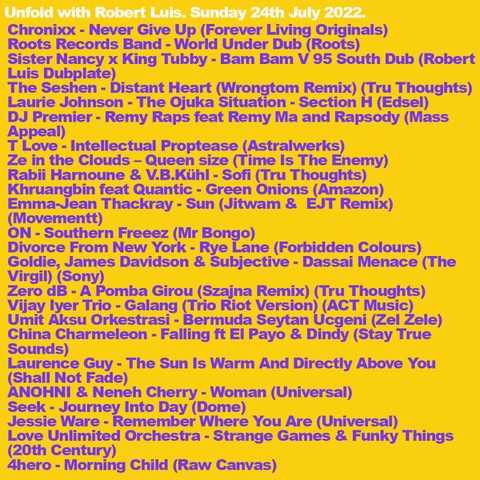 ROBERT LUIS - Tru Thoughts (@robertluis) on Twitter photo Unfold Radio mixcloud.com/truthoughts/tr… with <a href="/Khruangbin/">Khruangbin</a> <a href="/quanticmusic/">Quantic</a> <a href="/ChronixxMusic/">ChronDadda</a> <a href="/4livingoriginal/">Forever Living Originals</a> <a href="/theseshen/">The Seshen</a> <a href="/TheWrongtom/">wrongtom</a> <a href="/REALDJPREMIER/">DJ Premier</a> <a href="/RealRemyMa/">Remy Ma</a> <a href="/rapsody/">Rapsody</a> <a href="/MassAppealRecs/">Mass Appeal Records</a> <a href="/GnawaElectric/">Rabii Harnoune & V.B.Kühl</a> <a href="/ejthackray/">emma-jean thackray</a> <a href="/jitwam/">jitwam</a> @lukeunabomber <a href="/therealmrbongo/">MR BONGO</a> <a href="/MRGOLDIE/">GOLDIE</a> <a href="/SzajnaMusic/">Szajna</a> <a href="/vijayiyer/">vijay iyer</a> Unfold Radio mixcloud.com/truthoughts/tr… with <a href="/Khruangbin/">Khruangbin</a> <a href="/quanticmusic/">Quantic</a> <a href="/ChronixxMusic/">ChronDadda</a> <a href="/4livingoriginal/">Forever Living Originals</a> <a href="/theseshen/">The Seshen</a> <a href="/TheWrongtom/">wrongtom</a> <a href="/REALDJPREMIER/">DJ Premier</a> <a href="/RealRemyMa/">Remy Ma</a> <a href="/rapsody/">Rapsody</a> <a href="/MassAppealRecs/">Mass Appeal Records</a> <a href="/GnawaElectric/">Rabii Harnoune & V.B.Kühl</a> <a href="/ejthackray/">emma-jean thackray</a> <a href="/jitwam/">jitwam</a> @lukeunabomber <a href="/therealmrbongo/">MR BONGO</a> <a href="/MRGOLDIE/">GOLDIE</a> <a href="/SzajnaMusic/">Szajna</a> <a href="/vijayiyer/">vijay iyer</a>