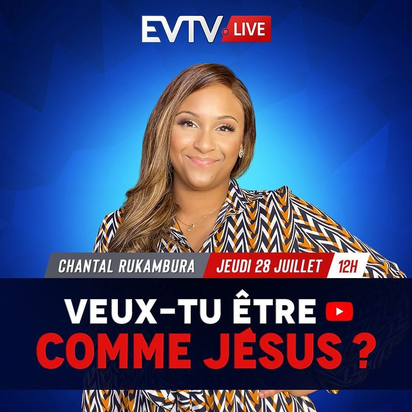 Evangile_TV's tweet photo. @chantal_rukambura vous donne rdv toute à l'heure sur Evangile TV : Veux tu être comme Jésus ? 
#transformation 
#etrecommejesus 
#livechretien
#EVANGILETV https://t.co/dVx4XUdqIM