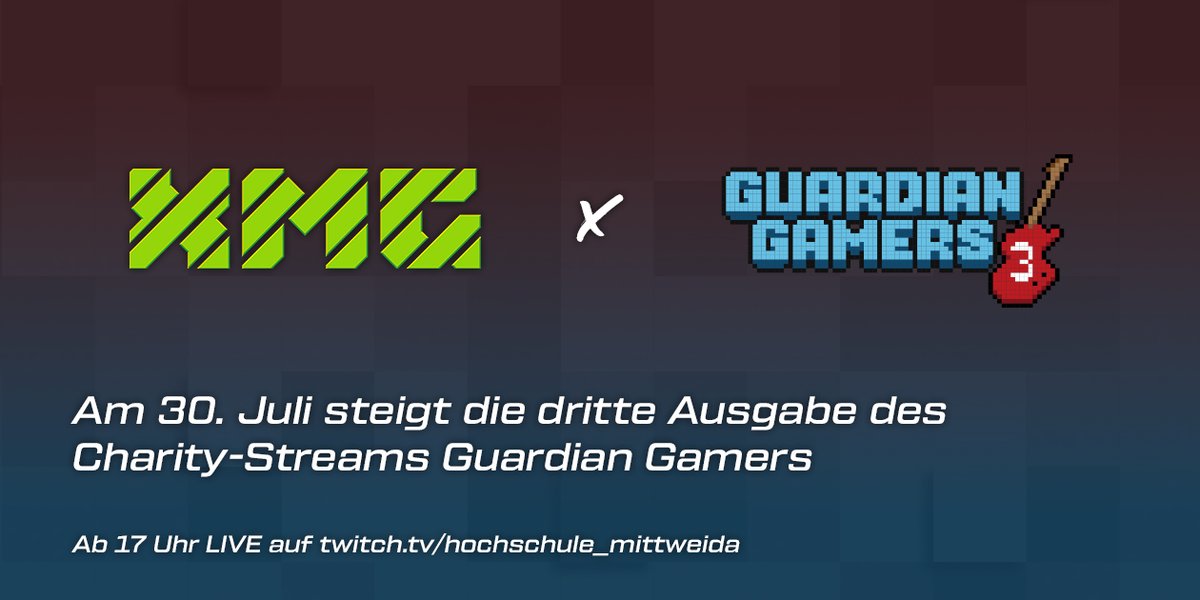Wir freuen uns auf Entertainment, coole Leute und jede Menge positive Energie! Bei Guardian Gamers III steht wieder alles im Zeichen des guten Zwecks. 🥰 

💚 Alle Infos: games-studieren.hs-mittweida.de/gg/

<a href="/gg_hsmw/">Guardian Gamers</a> #XMG #XMGFamily #Gaming #Event #Twitch <a href="/Frodoapparat/">Max 'Frodo' Krüger🥤</a>