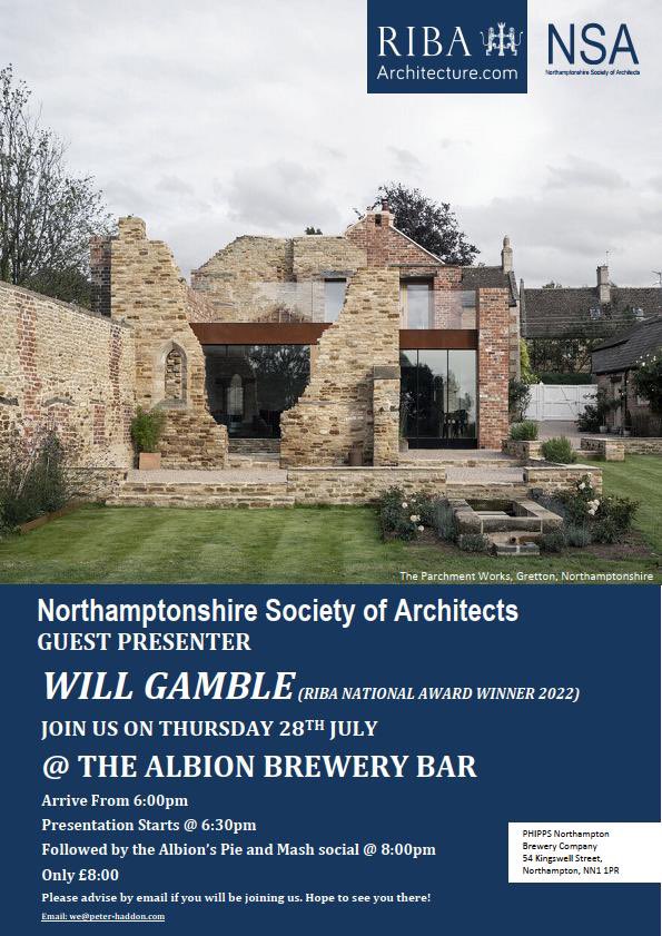RIBA_Northants's tweet photo. Don’t forget, it’s our meeting tonight with a presentation from Will Gamble on his multi-award winning housing project. Join us! https://t.co/60l0lNxS65