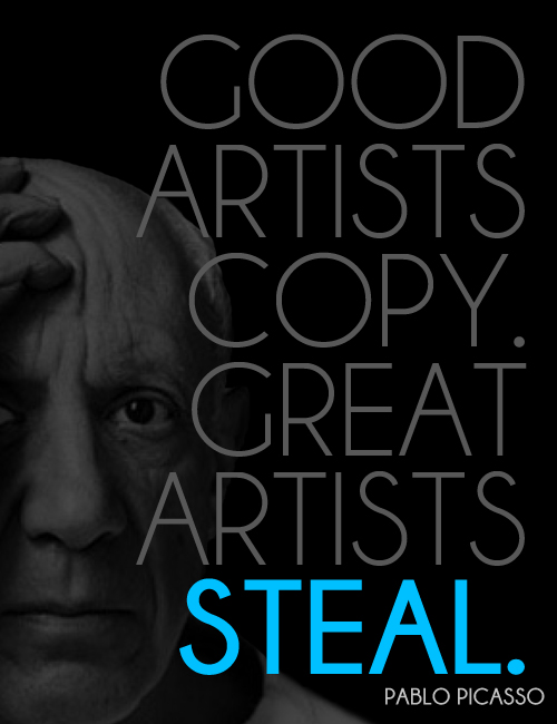 kansenclub's tweet photo. #KansenClubQuote 

Good Artists Copy, Great Artists Steal.
- #PabloPicasso https://t.co/eZqQWkBWyx