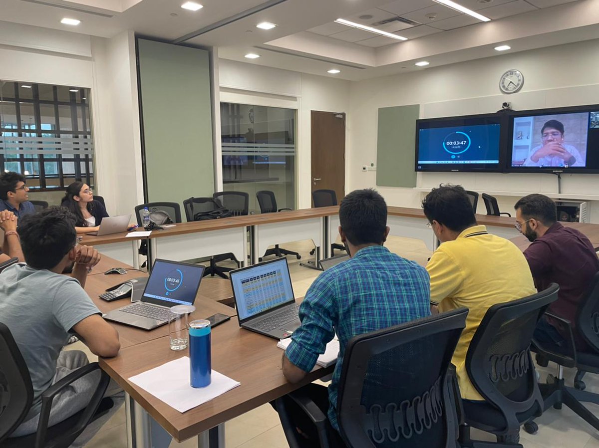 ISBedu's tweet photo. The #NegotiationChallenge, held by the Finance Club, saw several participants debating stocks, investment and valuation with the various rounds being judged by eminent industry participants @ashwinidamani @a_basumallick and @ashishkila.

#ISBpgp https://t.co/au9eRvLmQC
