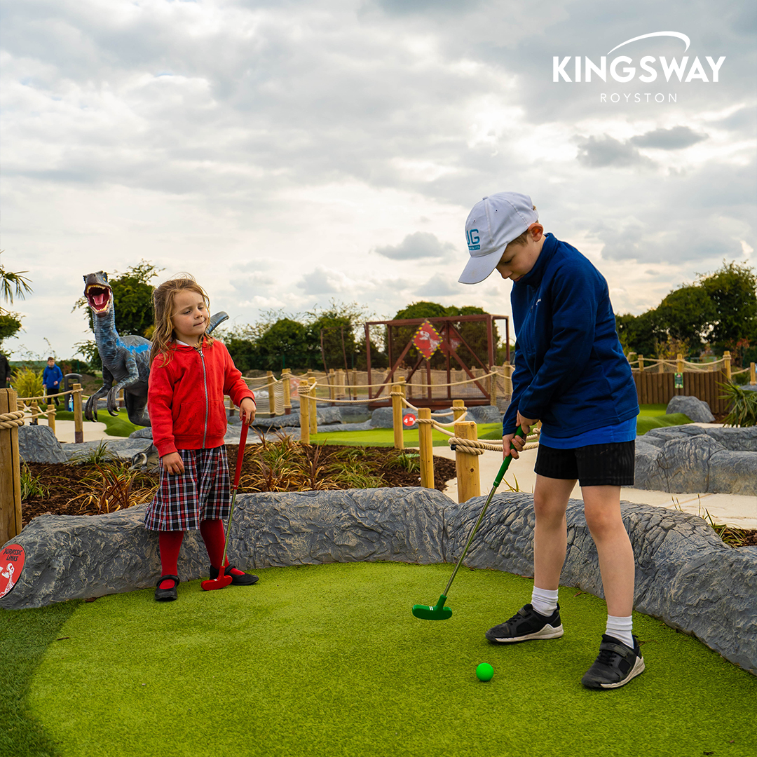 kingsway_golf's tweet photo. The perfect summer experience! 🦖

REMEMBER - If you book online now, there is 20% off Jurassic Links Adventure Golf! 

To book head to https://t.co/f2IUsW4EeD ⛳️

#KingswayGolf #GolfCambridge #TopTracerRange #CoffeeShopCambridge #coffeeshop #foodcambridge #cambridgefood https://t.co/Mn6AF9I8oP