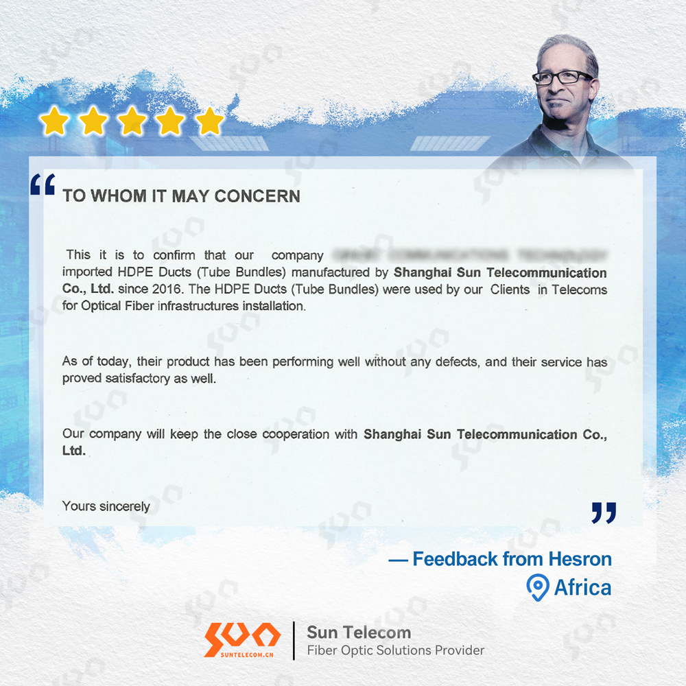 suntelecomm's tweet photo. At Sun Telecom, Customers satisfaction is our utmost concern.
https://t.co/ZZDrfvtzJC
#HDPE #CableDucts #TubeBundles #FTTH #fiberoptic #FTTx #telecomengineering #CATV #fiberopticcable #telecomconsult #OSP #cabling #computernetworks #survelliance #smartcity #suntelecom https://t.co/b6oGcLzFaC