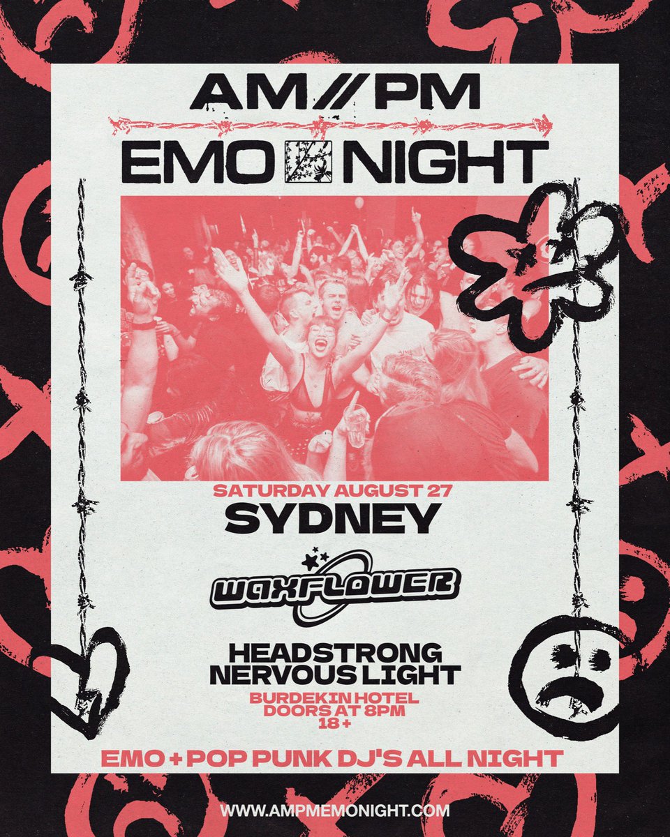 HeadstrongAU's tweet photo. We’ll be joining two of Brisbane’s finest next month @waxflowermusic @NervousLightau for a stacked lineup at @AMPMemonight in Sydney! Don’t wait around on tickets ❤️‍🔥 https://t.co/vSAhT7AJio