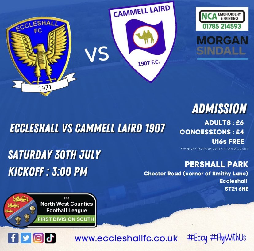 We’ve had some incredible attendances throughout pre season and we are so grateful of your support 💙

Saturday is when it really matters and when we need your support at Pershall Park more than ever. 

🦅🦅