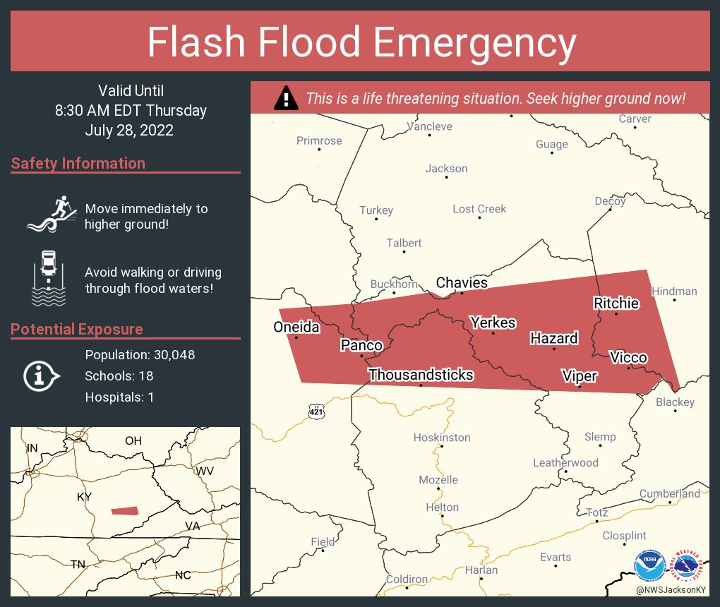 NWS Jackson KY on Twitter "Flash Flood Emergency continues for Hazard