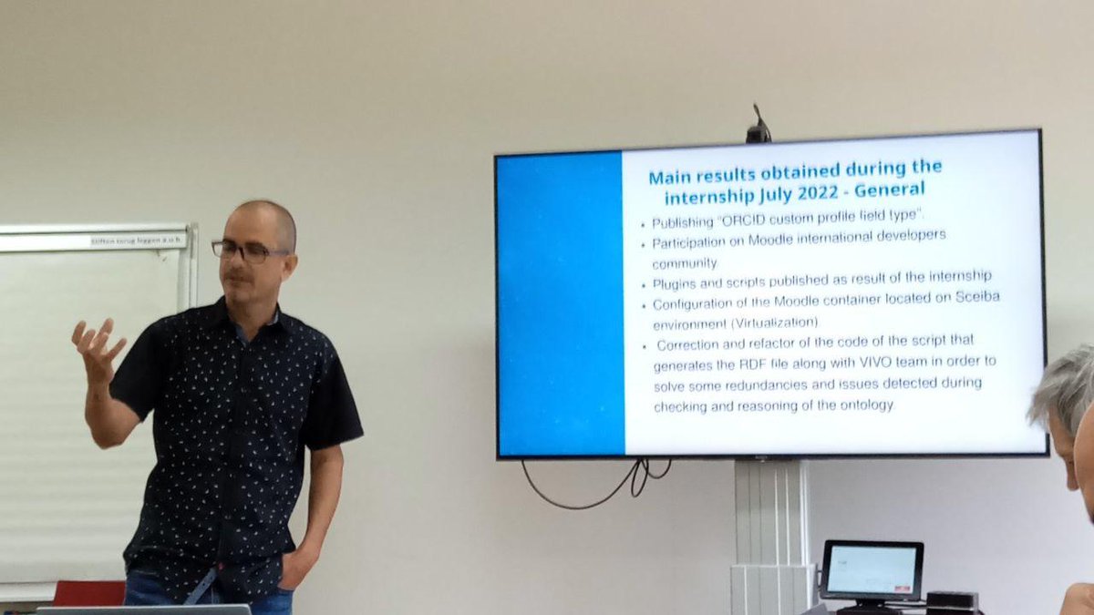 FebeCiudad's tweet photo. Sesión de cierre del Internship del proyecto #ELINF en la @uhasselt, presentándose ahora los excelentes resultados del equipo Moodle, que impactan la comunidad internacional de esta plataforma. Bienvenidos los avances para el sistema TIC de la educación superior cubana. https://t.co/lAYxpx1ioV
