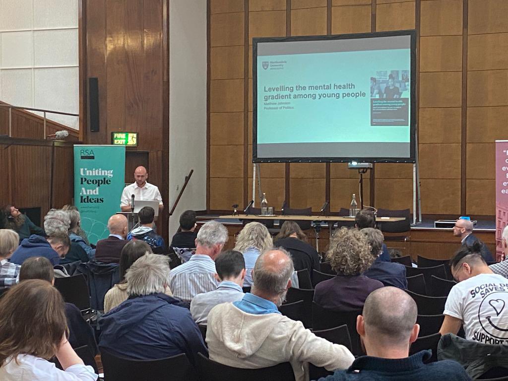 PeoplesPowerhse's tweet photo. ‘What could be more important than than avoiding starvation?’ - Professor Matthew Johnson @NorthumbriaUni giving the keynote academic address  @BasicIncNorth @theRSANorth @UBILabNetwork #thisisthenorth #letstryubi https://t.co/DZX5tvSim1
