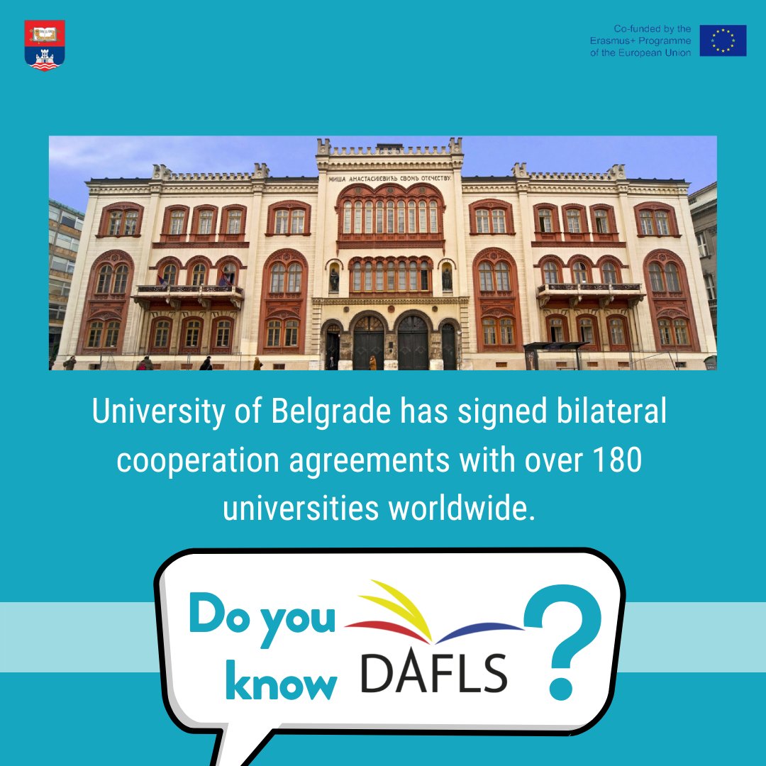 DAFLSProject's tweet photo. A fact about a partner university of ours. 
#DAFLS #Erasmus #DAFLSatUBG #Languages #LEA #BachelorsProgramme #MastersProgramme https://t.co/6UvSe9TJ05