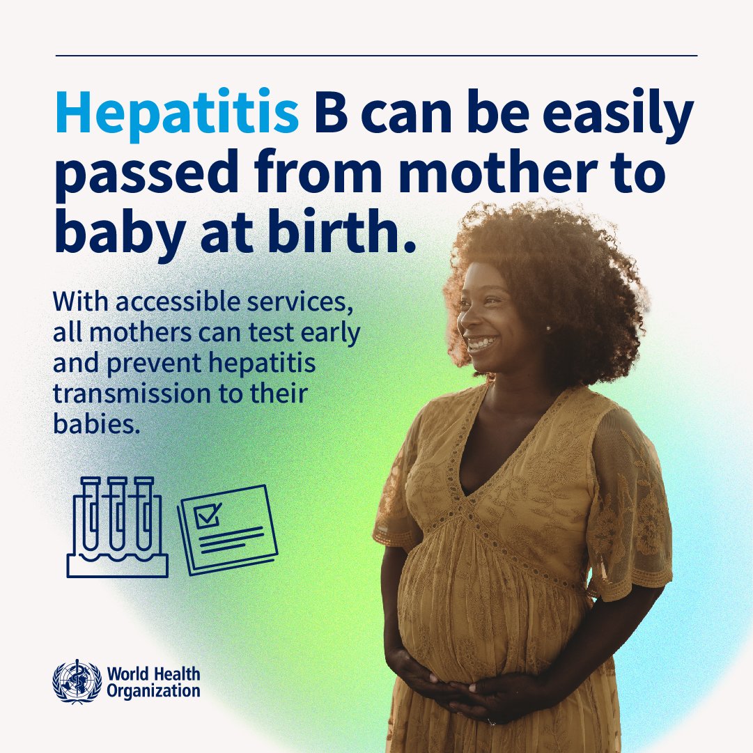 #Hepatitis B is most commonly transmitted from 🤰 to 👶 during birth & early childhood. It is also spread by: - needlestick injury, - tattooing, - piercing, - exposure to infected blood & body fluids. More info 👉bit.ly/3b8J3Cc