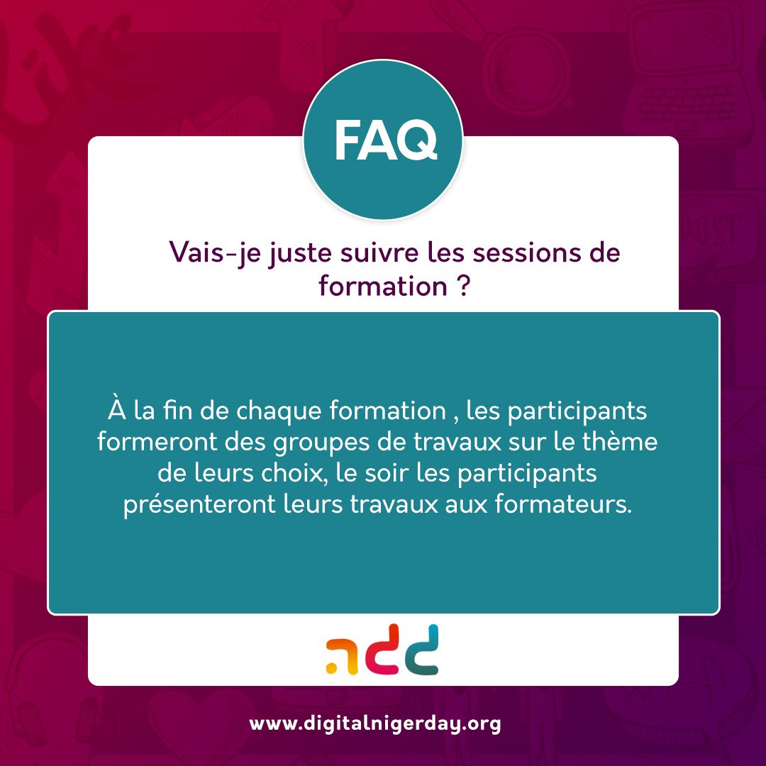 lourwana's tweet photo. #FAQ 
➡️ Des inquiétudes ? 😏
➡️ Des doutes sur certains aspects ? 

Alors retrouvez les #FAQ ci-dessous mais si vous en avez encore,😉 dites-nous🗣️ on s'en chargera de vous répondre. 

#DigitalNigerDay #NDD22 
💻 https://t.co/Gavt0ykanQ https://t.co/o6Vh98aJNV