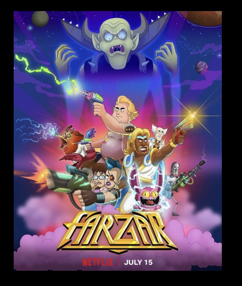 ColmadoClub's tweet photo. La serie de animación mas colmeider de la actualidad. Hay un alien con un ojete de titanio. Y un robot yonqui. Y un peluche rosa que se alimenta del caos. Todo dicho. @NetflixES https://t.co/zTxw5qv4Bn