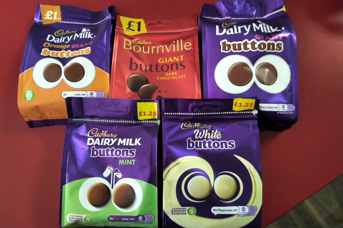 Are these not as cute as a button! 5 varieties to choose from <a href="/CadburyUK/">Cadbury UK</a> <a href="/SimplyBritish/">SIMPLY BRITISH FOODS</a>