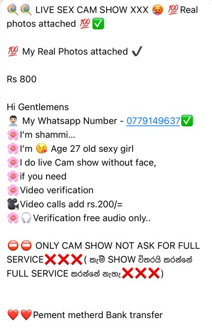 Hi Gentlemens 👨🏻&zwj;💼 My Whatsapp Number - 0779149637✅ Whats app only  🌸I&rsquo;m 😘 Age 27 old sexy girl  🌸I do<a href="/tag/newprofilepic"class="tags"><span>#newprofilepic</span></a>