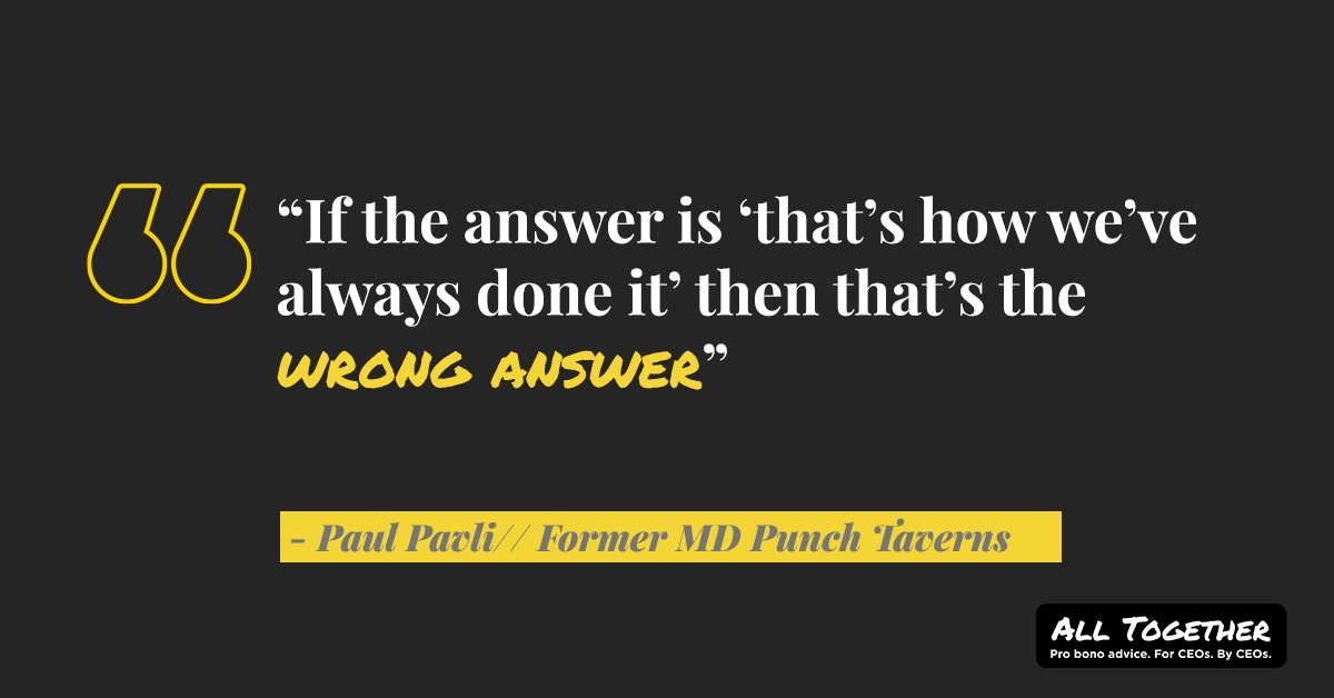 Former MD of <a href="/punchpubs/">Punch</a>, <a href="/paulpavli/">Paul</a>,  explains how understanding when and how to implement change is crucial to being a great CEO.

Listen to the full Three Things podcast episode to hear more advice from Paul: buzzsprout.com/1859601/101210…