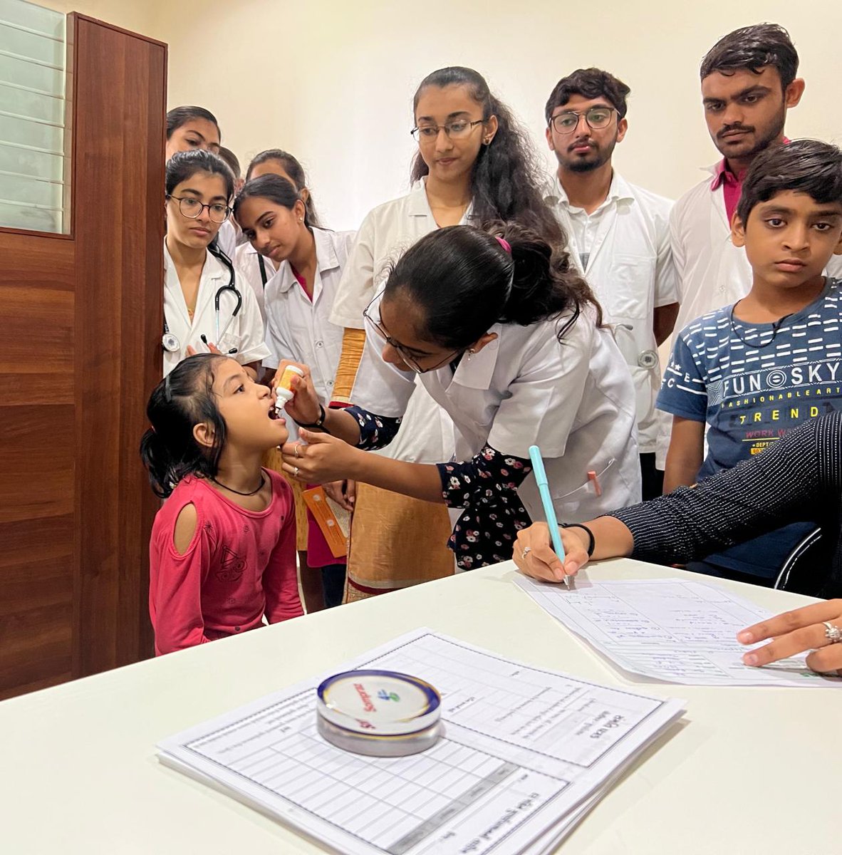 mriasofficial's tweet photo. Kaumarbhritya Department has organized Suvarnaprashan Camp in our Goenka Ayurveda Hospital today to boost immunity of children upto 12 years.

This camp is regularly being conducted in our hospital on every Pushya Nakshatra (once in a month). Ask us for any guidance.

#MRIAS https://t.co/OiSpG9s3oO