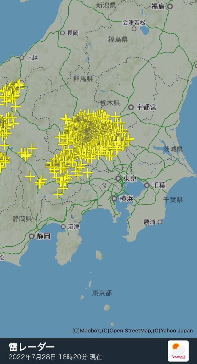 ここ最近いつ見ても日本のどこかで雷がやばいのだが 