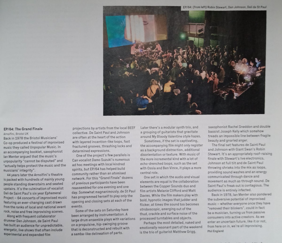 2 months ago, the end of EP/64 took place at the @ArnolfiniArts and we had a big party to say farewell! Reading the excellent words of Phil England about this crazy weekend in @thewiremagazine and feeling blessed