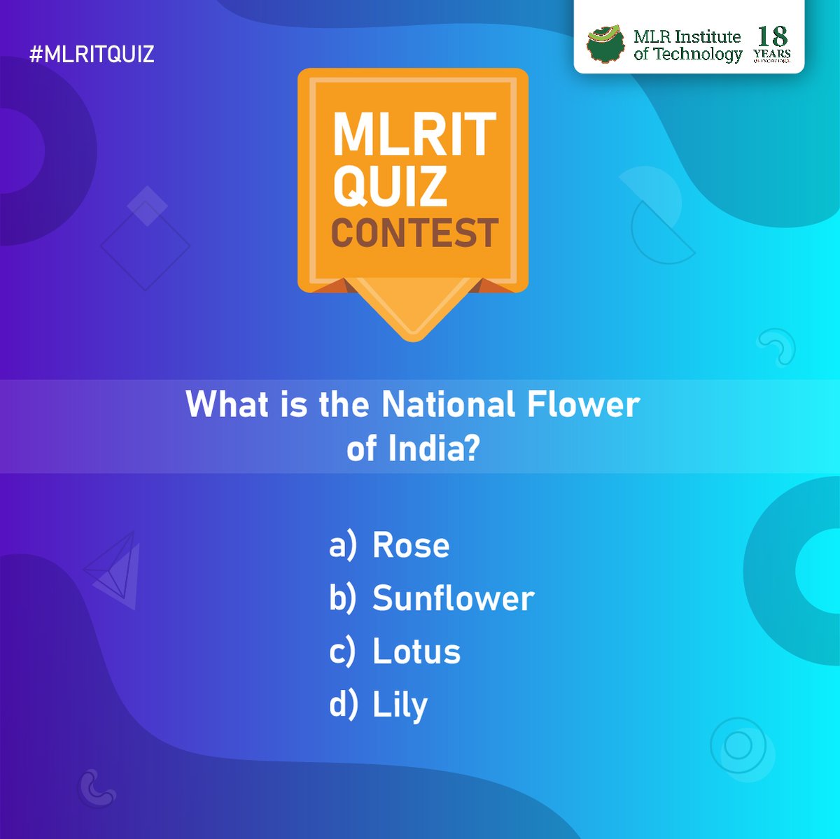 mlritin's tweet photo. Let's move on to the 2nd question of our #MLRITcontest.
Don't forget to follow our contest rules to win Amazon gift vouchers.
#MLRITQuiz #MLRIT #ContestAlert #Giveaway #MLRITContest https://t.co/cp0vgdyY7p