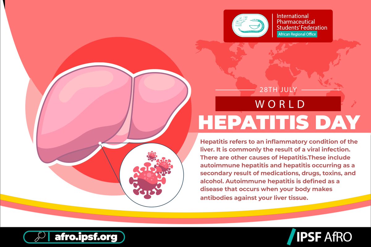 tapsatanzania's tweet photo. Hepatitis is an inflammation of the liver. Alcohol consumption, several health conditions, and some medications can all cause this condition.

However, viral infections are the most common cause of hepatitis.

#WorldHepatitisDay #AfROCares https://t.co/9tzUT6w4Zi
