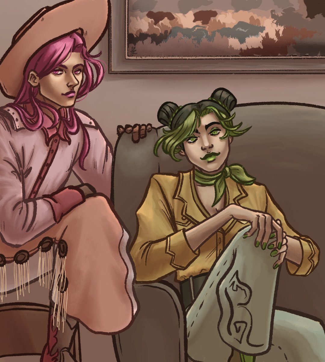 Dr_Ferdisaur's tweet photo. A trans guy and his emotional support lesbian
Also I think I’m starting to understand how rendering works
#jjbafanart #oceanfield #oceanfieldau #anasui #jolyne #stoneocean #jjba #JoJosBizarreAdventure #jojo https://t.co/NdtmyhgSfm