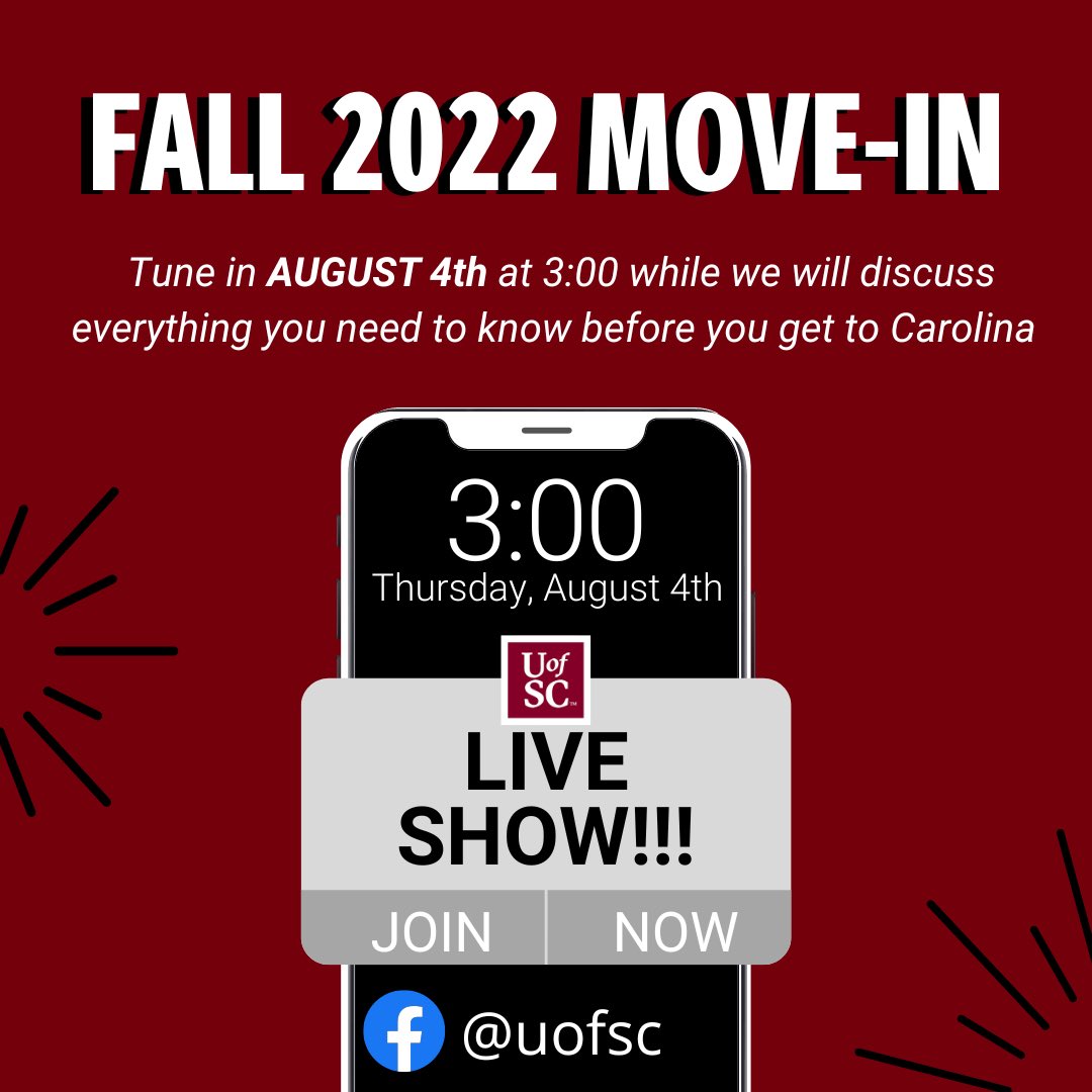 UofSCHousing on Twitter "Join us LIVE next Thursday to learn all about