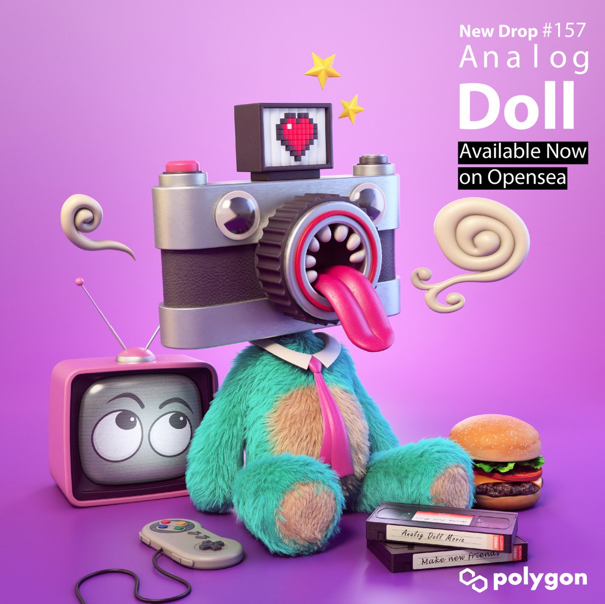 New Drop!! "Analog Doll" #156
on <a href="/0xPolygon/">Polygon | POL</a> <a href="/opensea/">OpenSea</a>
📺📸📸📸
Let's have fun together.

opensea.io/collection/ana…

#NFT #NFTS #NFTCommunity #NFTdrop #nftart #OpenSeaNTF #NFTartists #Polygon #NFTcollection  #NFTJPN