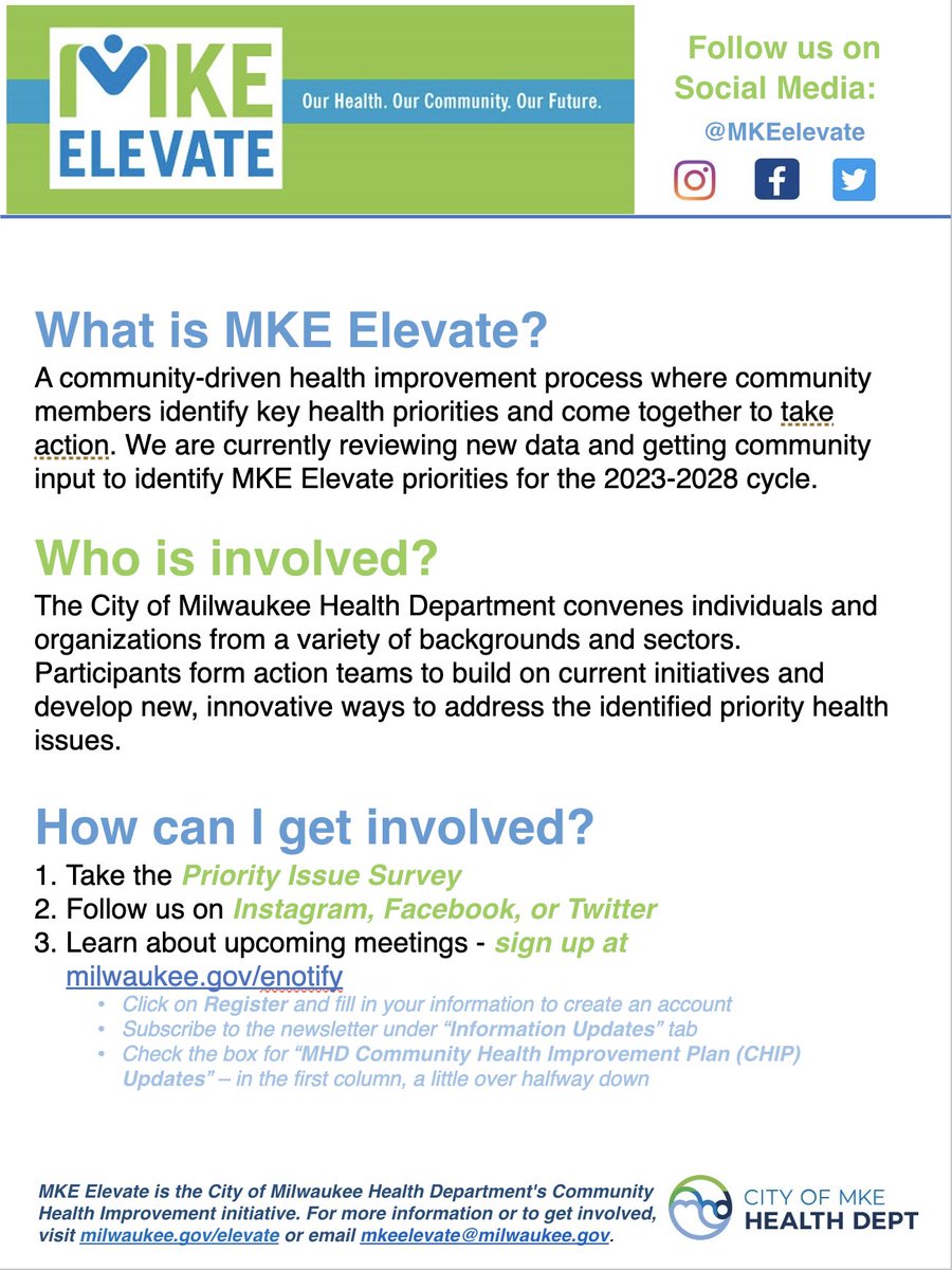It’s that time again! Get involved and share with your communities.Thanks <a href="/MKEelevate/">MKEelevate!</a>