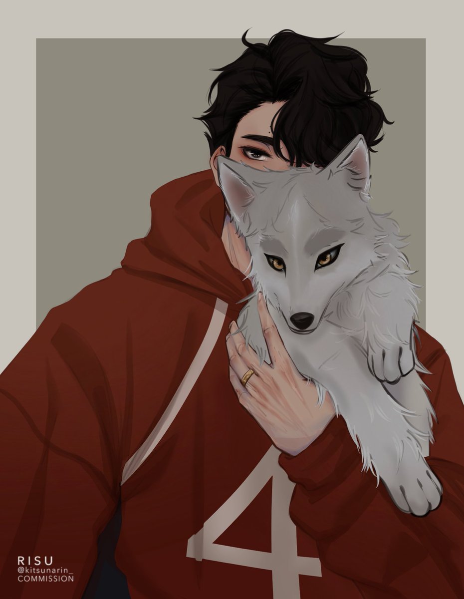 Sakusa with doggo like Bokuto 😳🤍🤍

.
(commissioned by @cannaqueennn✨)