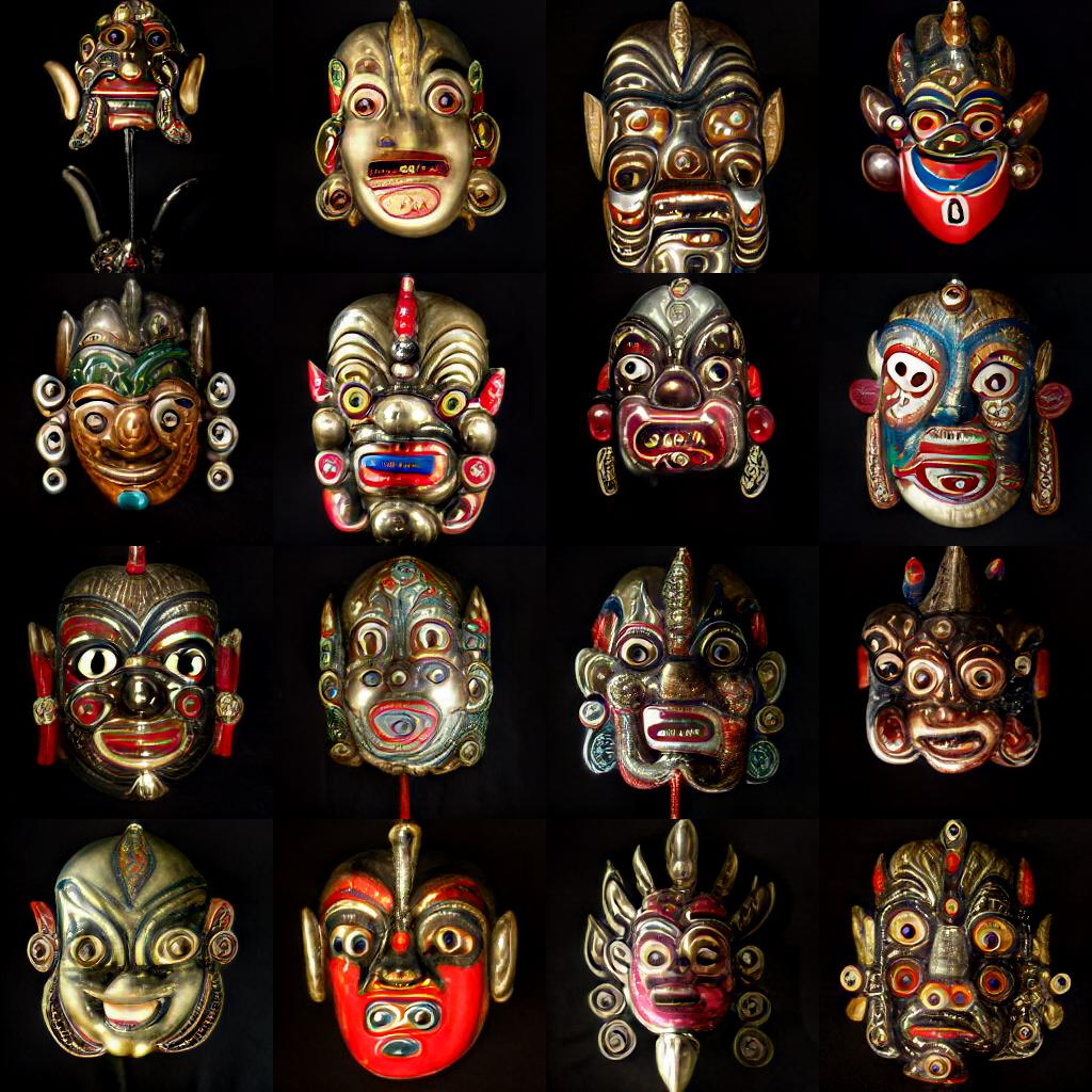 piyal's tweet photo. Some more Tibetan Metal Masks created with AI image generator https://t.co/R8dFV36UAv #aiart https://t.co/E8gmPahNky