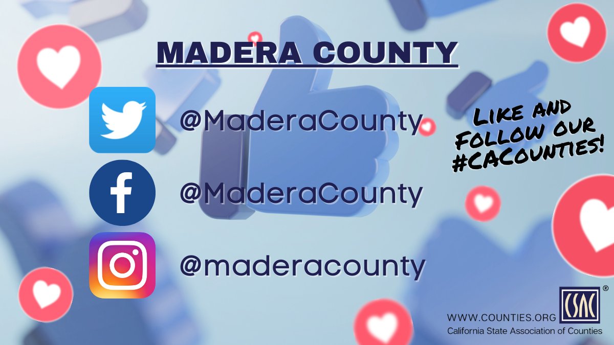CSAC_Counties's tweet photo. Like & Follow our #CACounties on #SocialMedia!
This week's #CountyOfTheWeek: #MaderaCounty
@MaderaCounty @MaderaDPH @MaderaSheriff @MaderaCountyBHS @MaderaElections https://t.co/Fp4TYCiU66