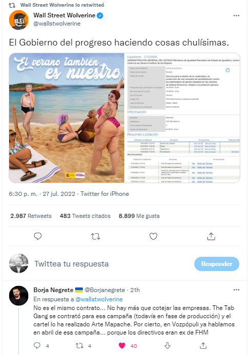 jportillosuarez's tweet photo. Uno es periodista (@Borjanegrete). El otro, no (@wallstwolverine). Se nota. https://t.co/twKbtAlrXk