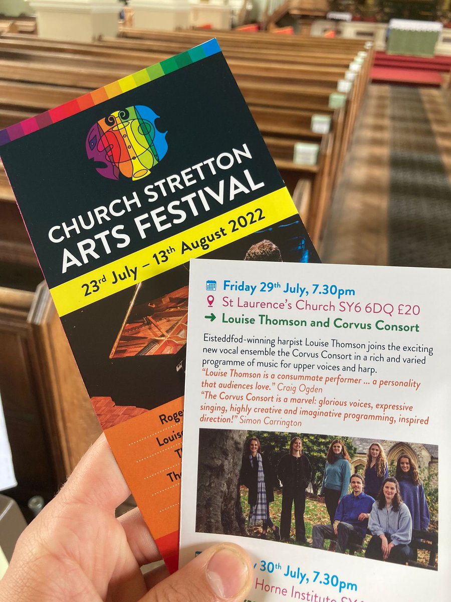 Join us tomorrow at 7:30pm in Church Stretton as part of this year’s @StrettonFest with the lovely @LouiseThomson. The concert will feature members of the Holst family, as well as works by @OliviaSparkhall, @HilaryJCampbell, and John Hearne. @TashminaArtists @MulofVoyCIC