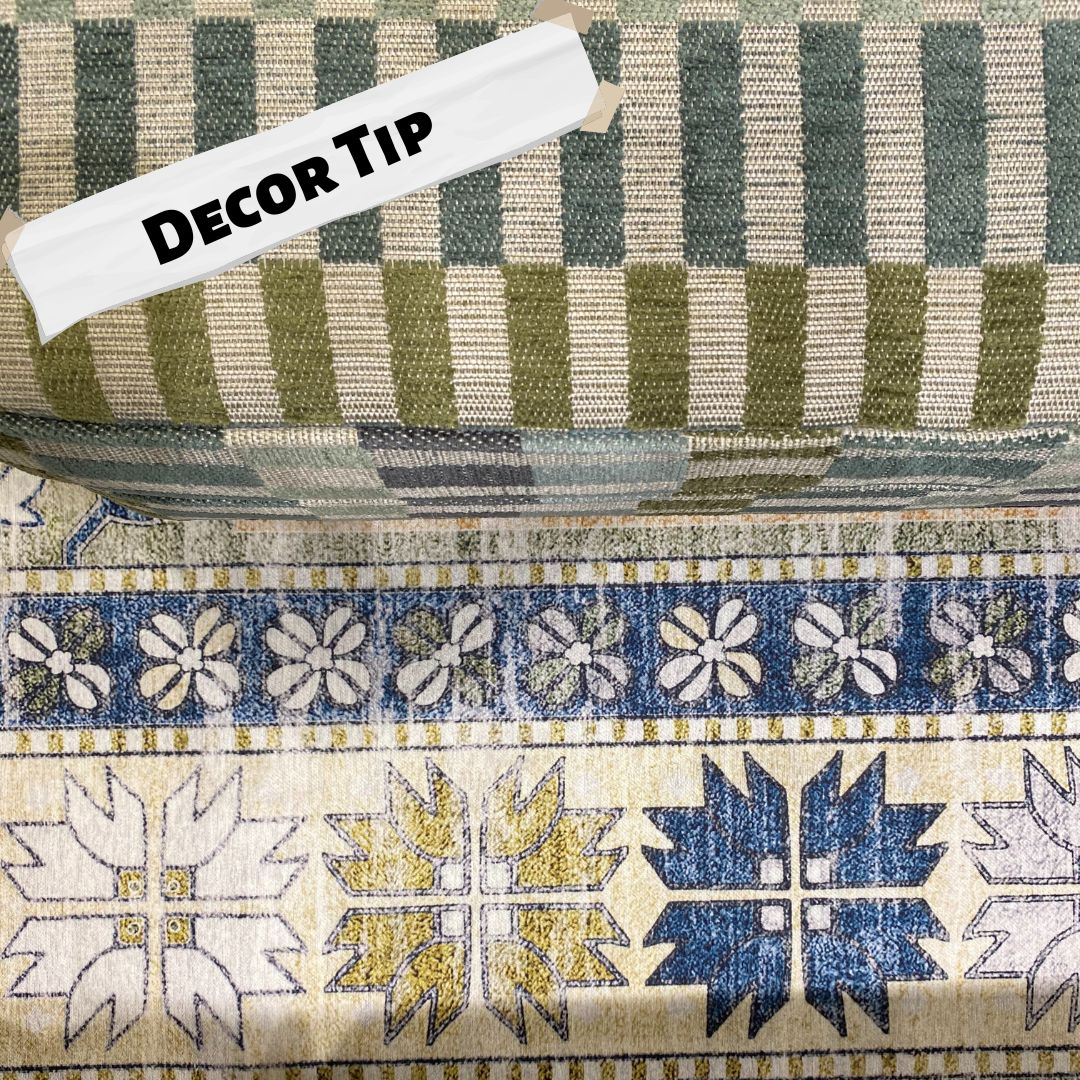 Don't be afraid to mix patterns in a room! A good tip is to choose patterns with colors that have the same hue and intensity.