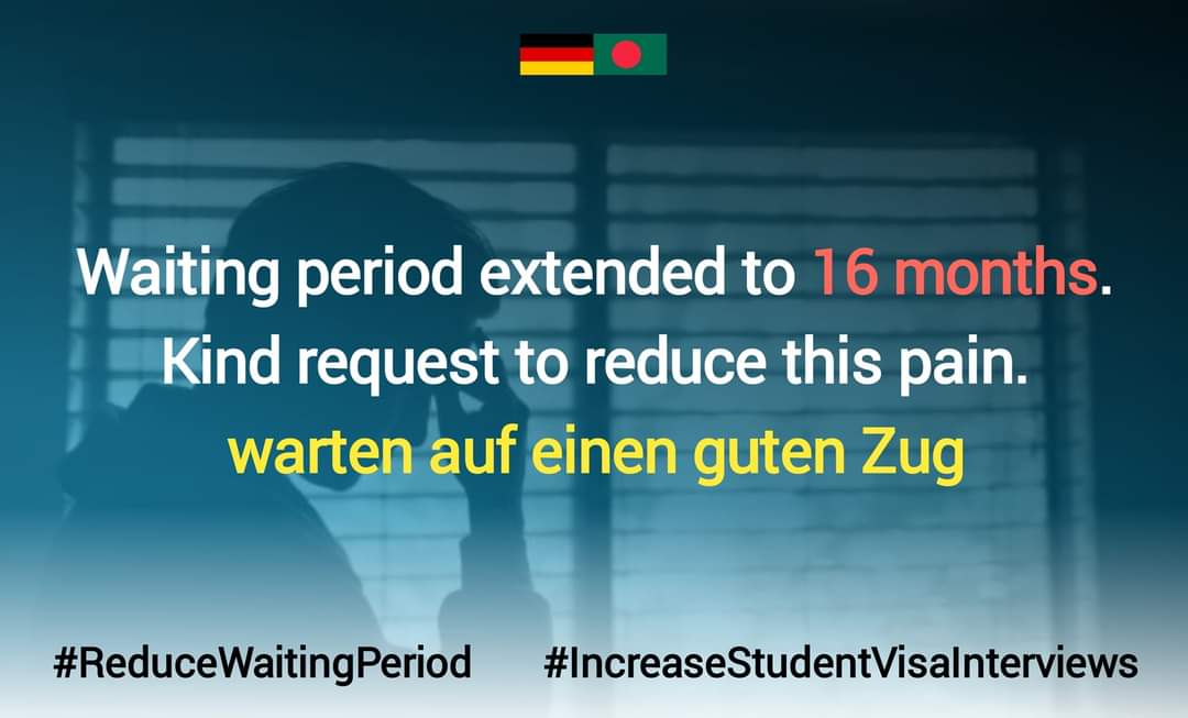 thatsabdul's tweet image. Please reduce this waiting period somehow, partner with third parties for visa processing to solve this crisis 
@GermanEmbassyBD 
@MdShahriarAlam
H.E.@GerAmbBD
@JRJanowski85
@BDMOFA
@AKAbdulMomen
#ReduceWaitingPeriod
#IncreaseStudentVisaInterviews