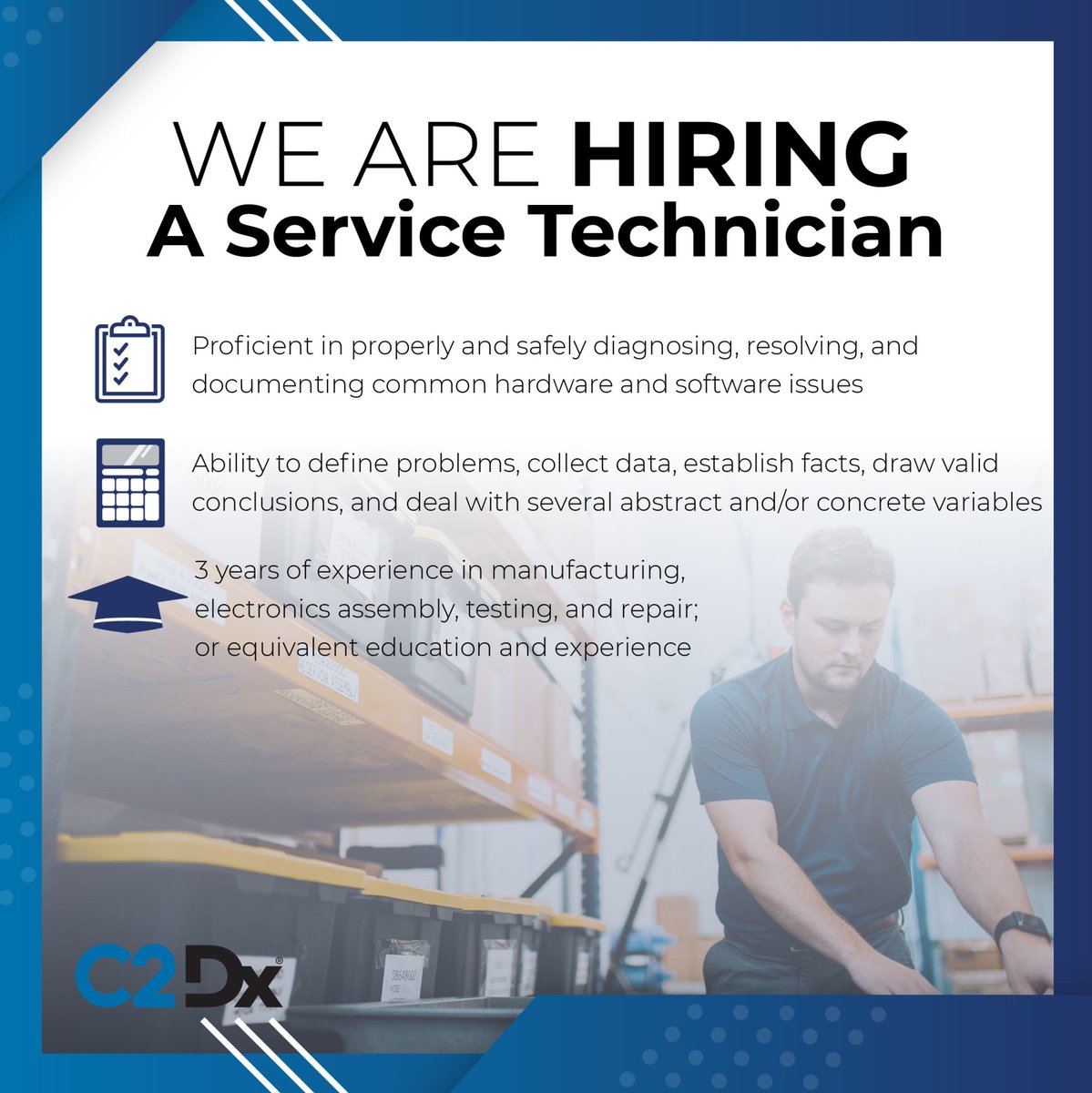 EverisMedical's tweet photo. The C2Dx team is #hiring for a Service Technician in the Kalamazoo area! 

Join us on our mission to invest in and refine the delivery of valuable, niche medical innovations to the world by applying today: https://t.co/ewXc1cC3Jm https://t.co/Qeck7XHYsy