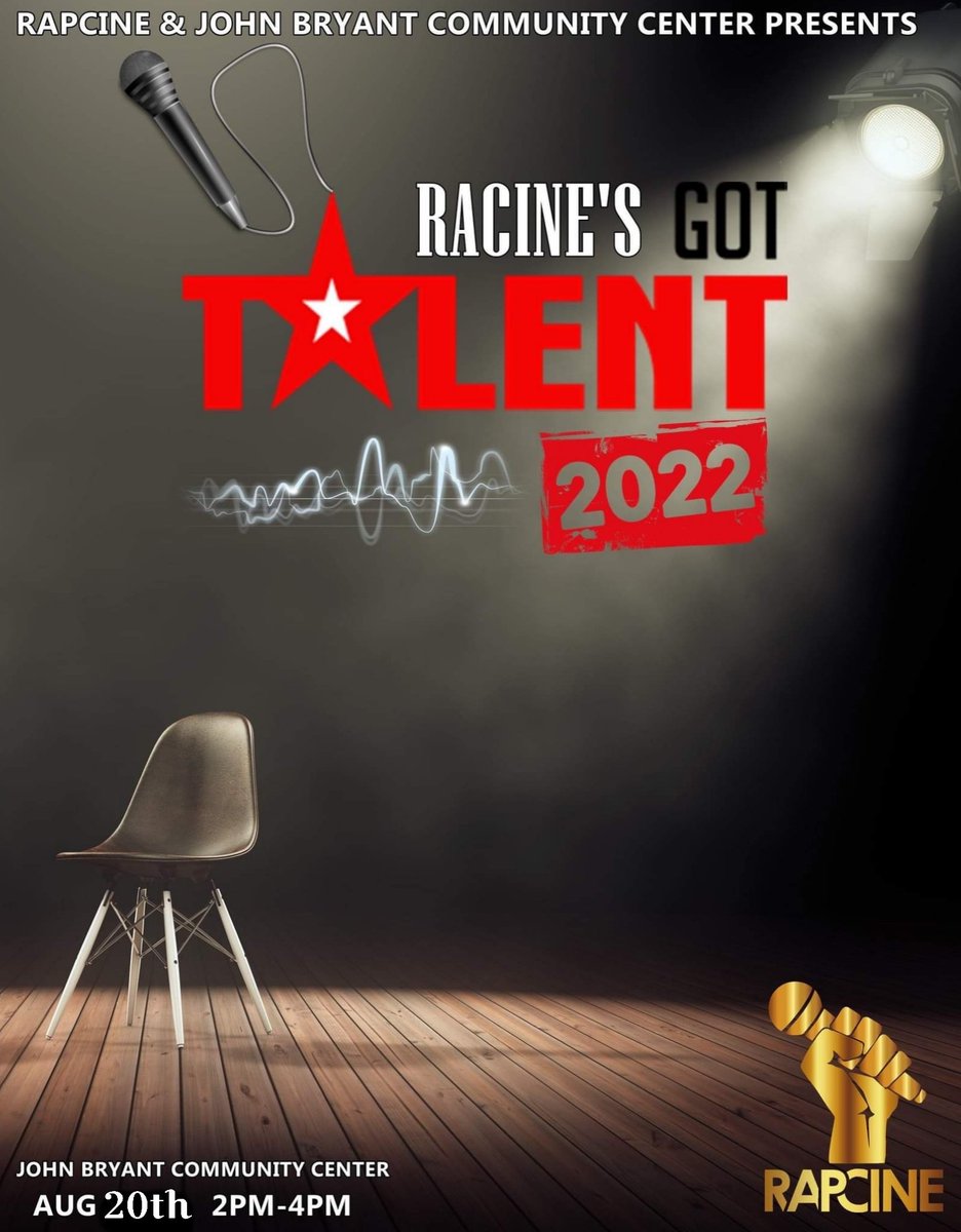 Lock it in your schedule!!

Saturday 8/20/22

#RacinesGotTalent2022