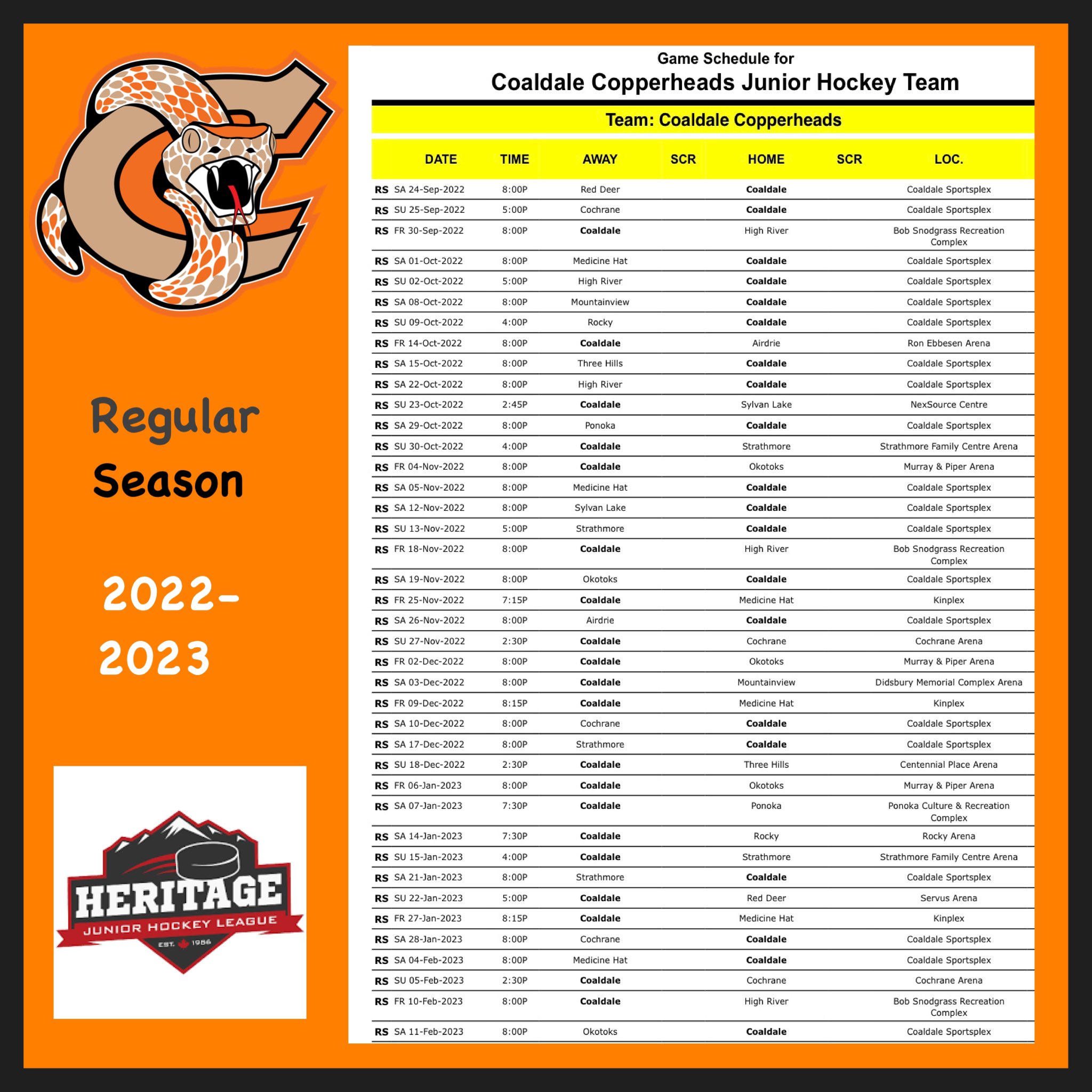 Southern Ohio Copperheads 2025 Schedule