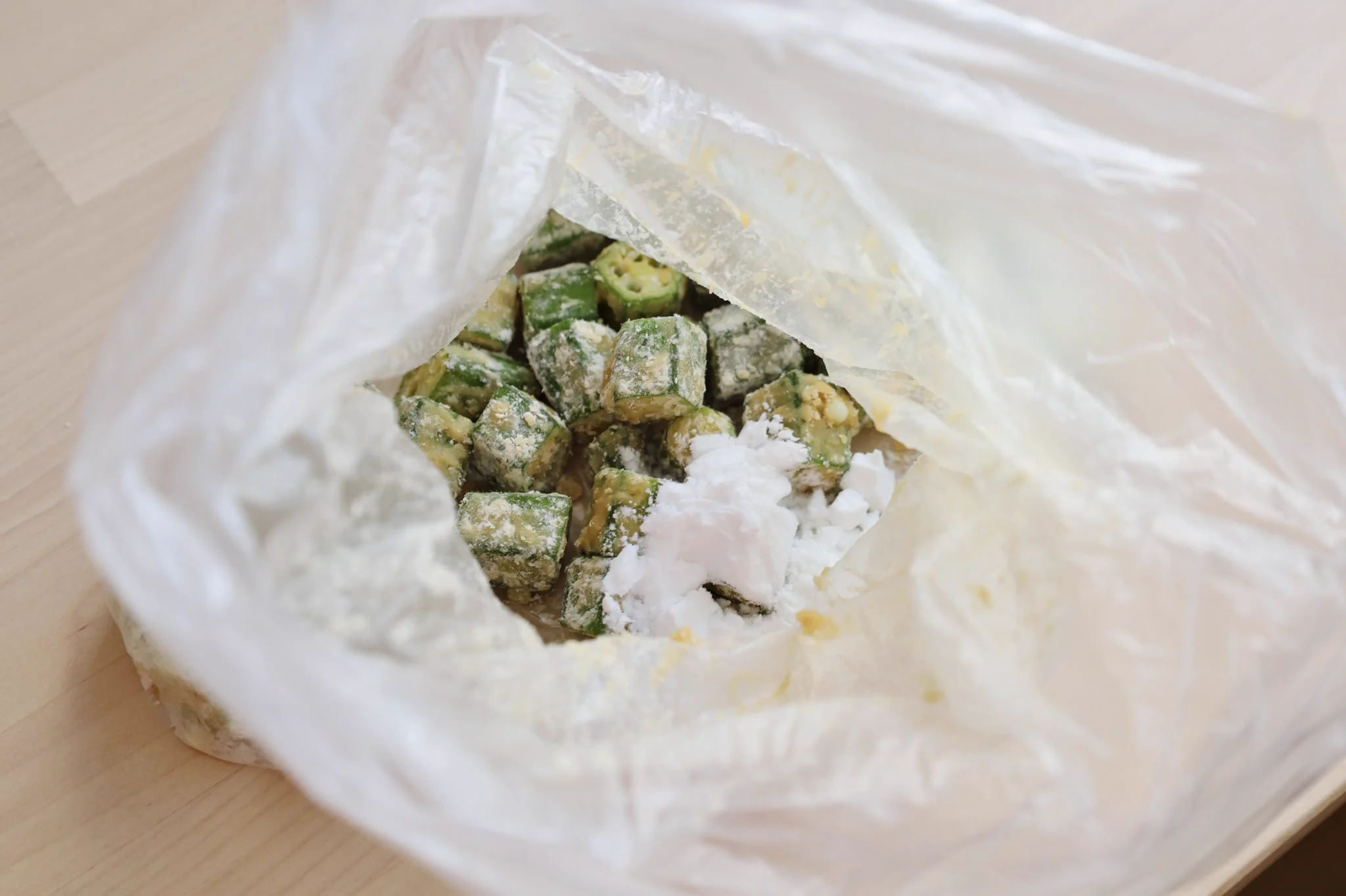 のり塩味の「ころころフライドオクラ」。簡単で美味しそうで試してみたい！