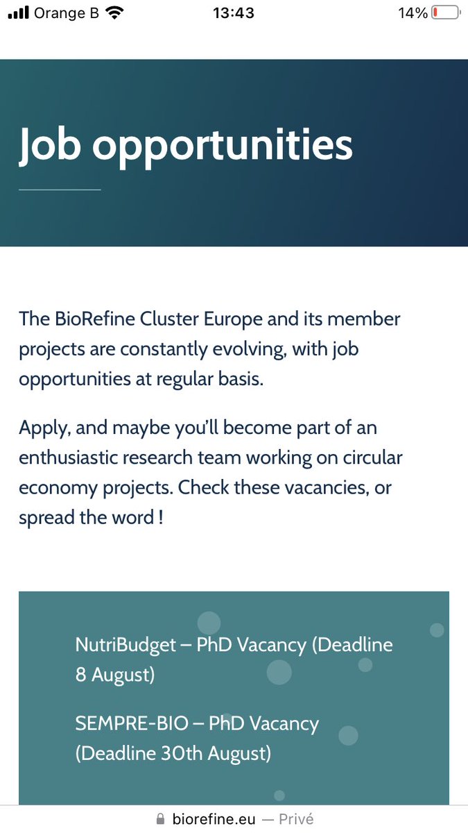 Erik Meers (@erik_meers) on Twitter photo Two PhD positions open in my group - you have an interest in ♻️ economy, agriculture or biogas ?Check out these positions 👇 biorefine.eu/jobs/ <a href="/Bioref_Cluster/">Biorefine Cluster</a> <a href="/European_Biogas/">European Biogas EBA</a> <a href="/FbwUGent/">Faculty of Bioscience Engineering UGent</a> <a href="/BiogasChannel/">Biogas Channel</a> <a href="/BiogasEvzw/">Biogas-E vzw</a> <a href="/NutricycleV/">Nutricycle Vlaanderen</a> Two PhD positions open in my group - you have an interest in ♻️ economy, agriculture or biogas ?Check out these positions 👇 biorefine.eu/jobs/ <a href="/Bioref_Cluster/">Biorefine Cluster</a> <a href="/European_Biogas/">European Biogas EBA</a> <a href="/FbwUGent/">Faculty of Bioscience Engineering UGent</a> <a href="/BiogasChannel/">Biogas Channel</a> <a href="/BiogasEvzw/">Biogas-E vzw</a> <a href="/NutricycleV/">Nutricycle Vlaanderen</a>