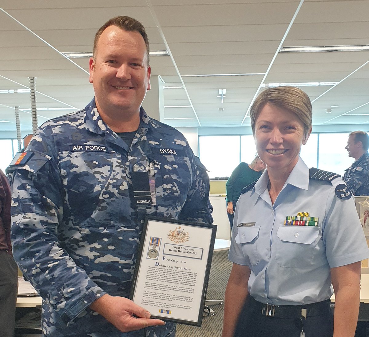 keirinjoyce's tweet photo. We thanked and farewelled some of our great #FISRSPO engineering and technical people today: FLTLT Dyska 1st clasp to DLSM and farewell Antoinette, Paul and our Grad rotation; and then celebratory mid-year #AxeThrowing!
#TYFYS
#SPOLife
#ForemostSentinel https://t.co/W5A3tmd5Yp