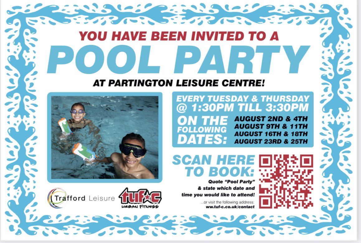 11-16 years old? Looking for something to do? We’ve got you covered. #haf #swimming #getoutside <a href="/TraffordCouncil/">Trafford Council</a> @traffordleisure #summer
