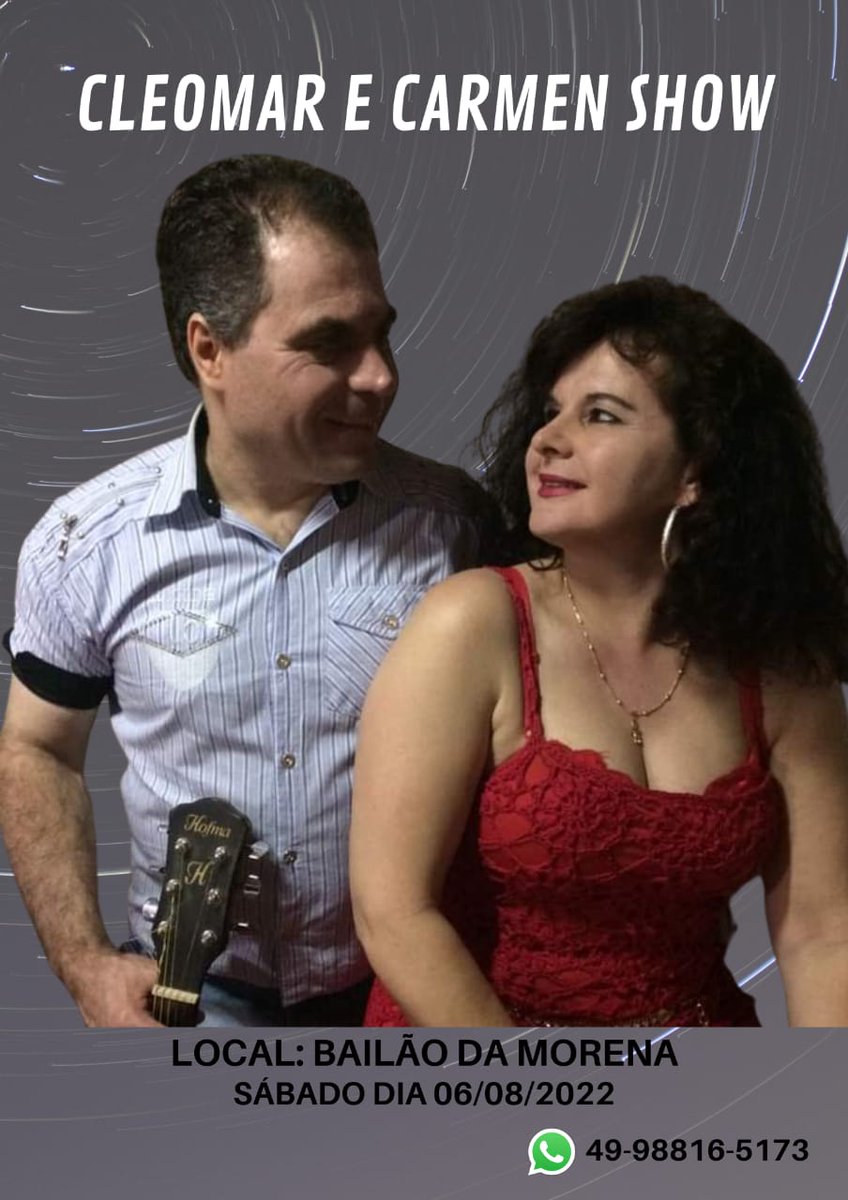 Vem mais um grande evento galera promovido pelo clube da morena e sábado dia 06 de agosto cleomar e Carmen schow no bailão de sábado da morena com início as 19:30 não percam