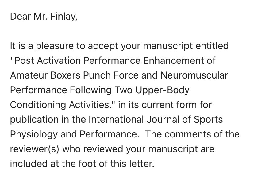 Dr Mitchell Finlay (@mfinlay_perform) on Twitter photo Latest study accepted in IJSPP 🥊
Look forward to sharing our findings, thanks as always to <a href="/RichardPage02/">Richard Page</a> <a href="/CraigBridge3/">Craig Bridge</a> & Matt Greig
A timely boost to get the rest of the PhD thesis over the line in the coming months! Latest study accepted in IJSPP 🥊
Look forward to sharing our findings, thanks as always to <a href="/RichardPage02/">Richard Page</a> <a href="/CraigBridge3/">Craig Bridge</a> & Matt Greig
A timely boost to get the rest of the PhD thesis over the line in the coming months!