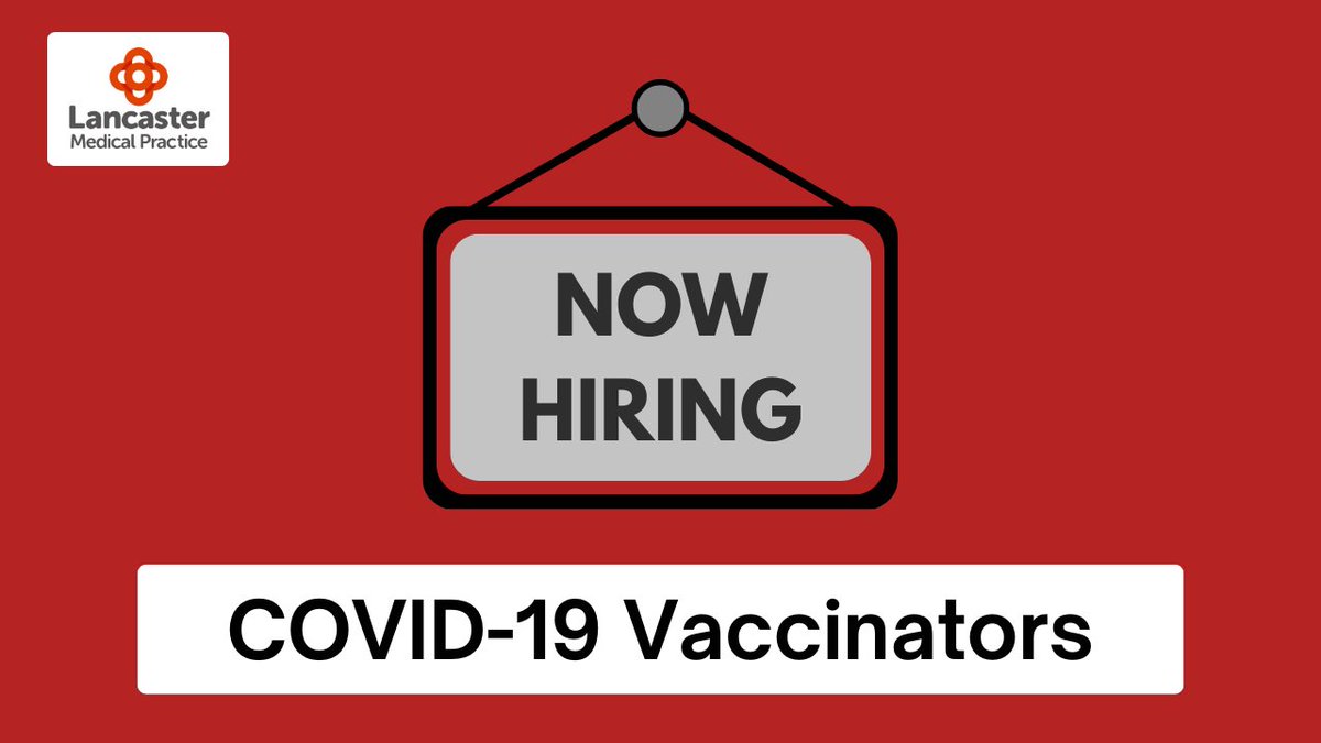 We have vacancies for both registered and non-registered vaccinators to work as part of the COVID-19 vaccination programme in Lancaster.
Registered vaccinator (closing 28th August): beta.jobs.nhs.uk/candidate/joba…
Non-registered vaccinator (closing 4th September): beta.jobs.nhs.uk/candidate/joba…