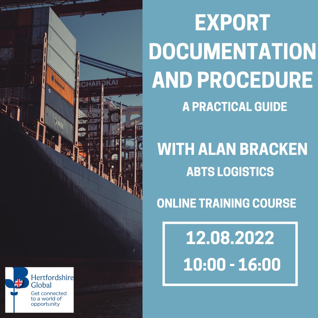 We are down to our last few places for our Export Documentation and Procedure course. If you want to find out the essential knowledge to get your exports moving, book your place now! 

bit.ly/3bdjwrC

#KeeptheHeartinHerts #InternationalTrade #Export