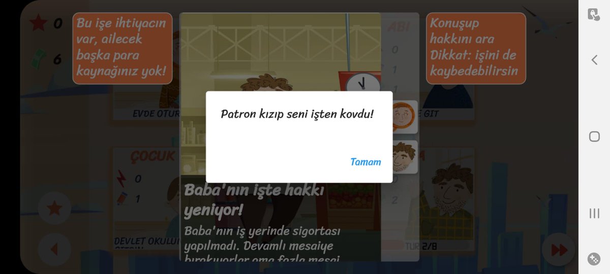 Mavi Kalem'in dijital platformlara yüklediği Aile Babası oyununda "Konuşup hakkını ara" seçeneğini tercih edince işten atıldığınızı biliyor muydunuz? 

İşçiler hayatın her alanında "Örgütlenip hakkını ara" seçeneğini tercih ettiğinde neler olur, tüm patronlara göstereceğiz.